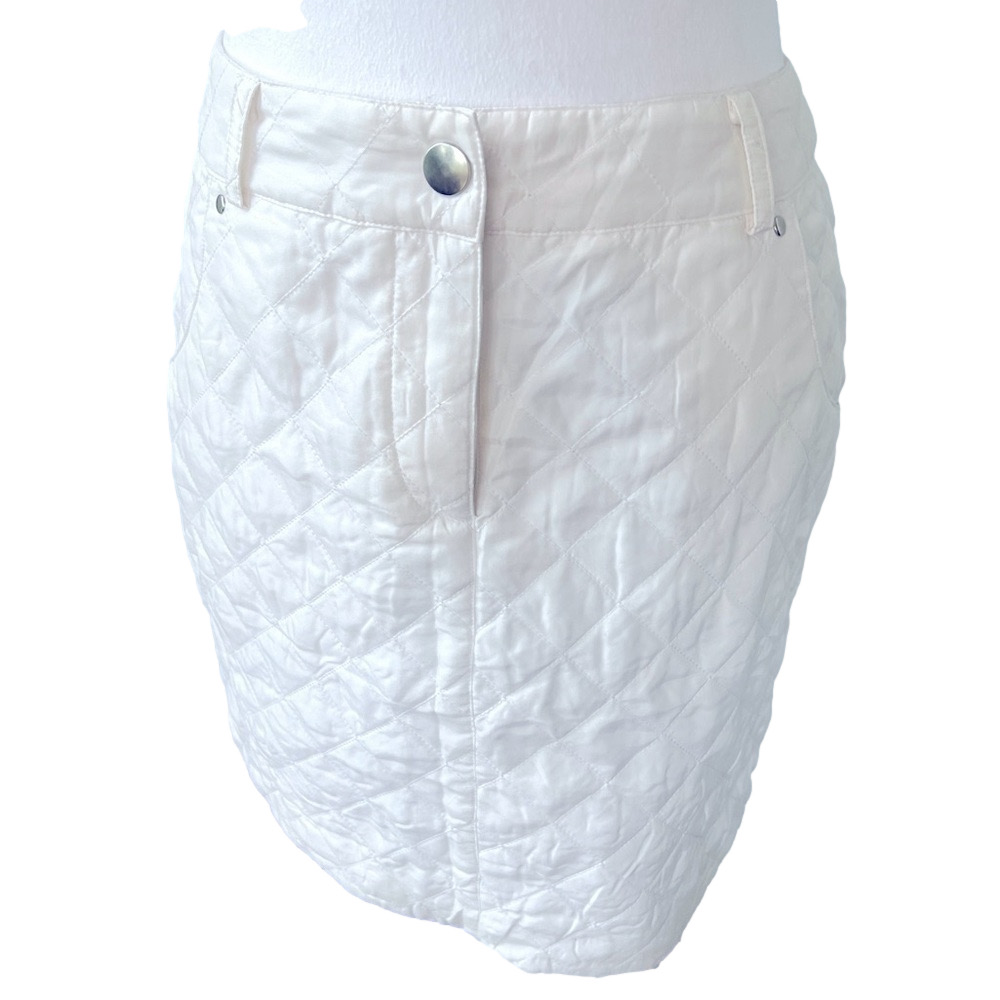 Vivienne VivienneTam Sz 8 Women 100% Silk Quilted White Casual Mini Skirt NWT